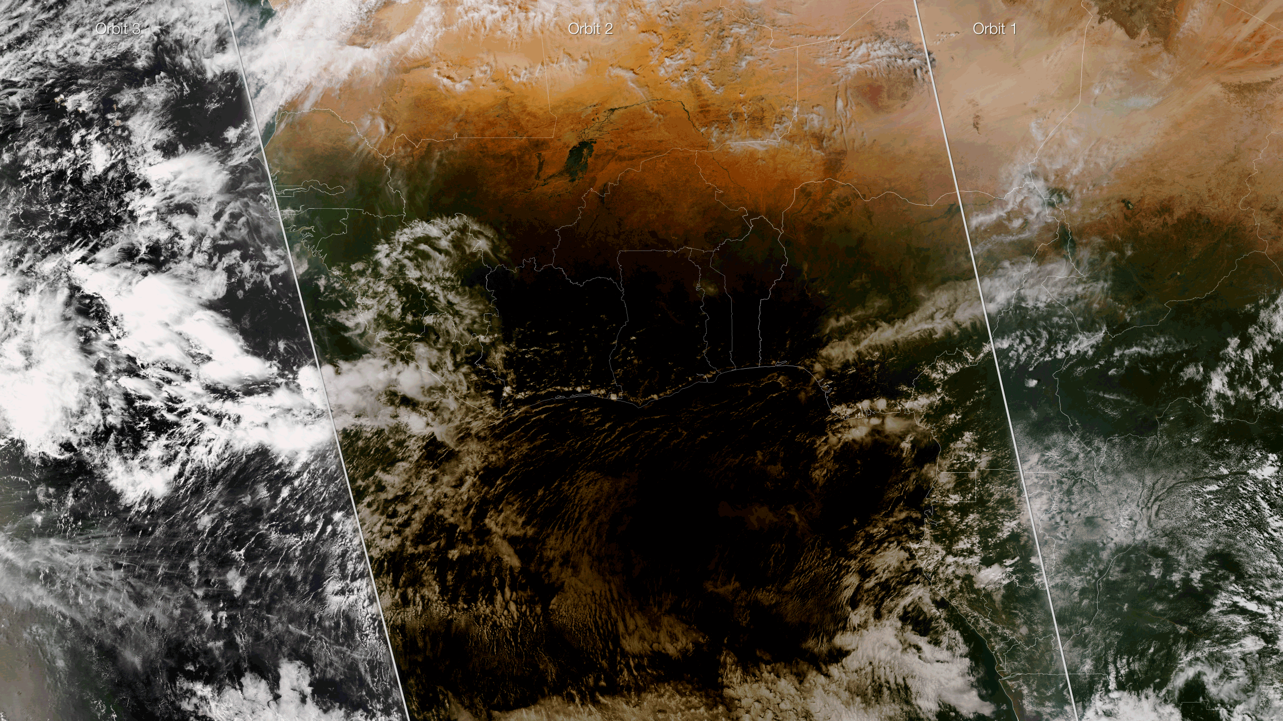 Satellite Captures Eclipse Passing Over Africa