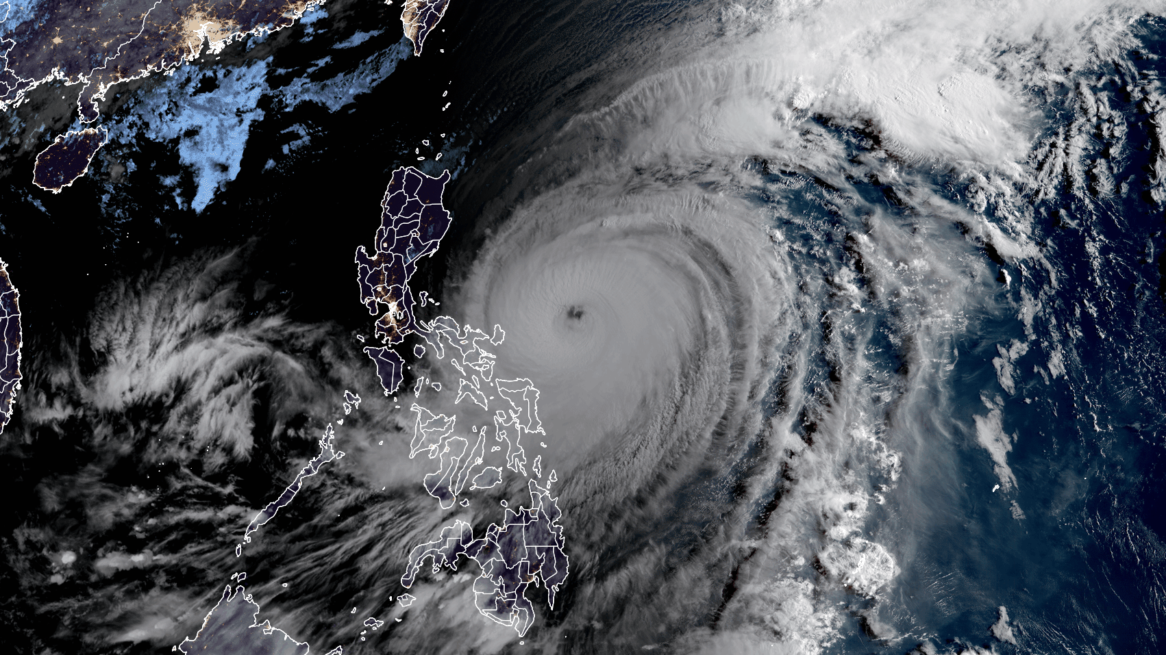 DNB imagery of Typhoon Surigae on April 19, 2021 in Pacific Ocean