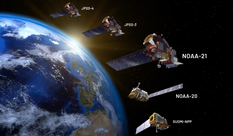 A artist rendering of the JPSS Program Satellites