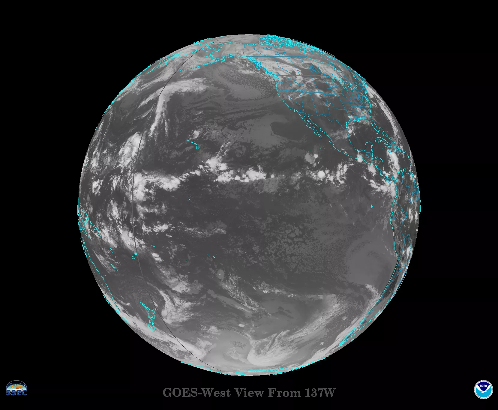 View from GOES West operational position, which GOES-17 will occupy. 