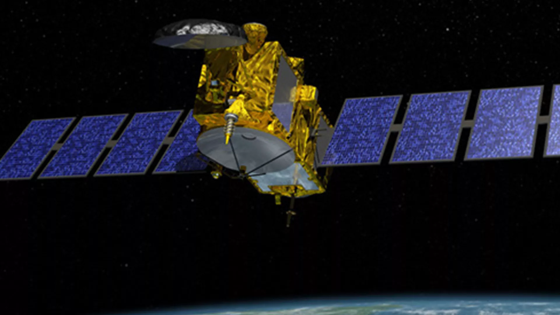 Illustration of the JASON-3 satellite and earth