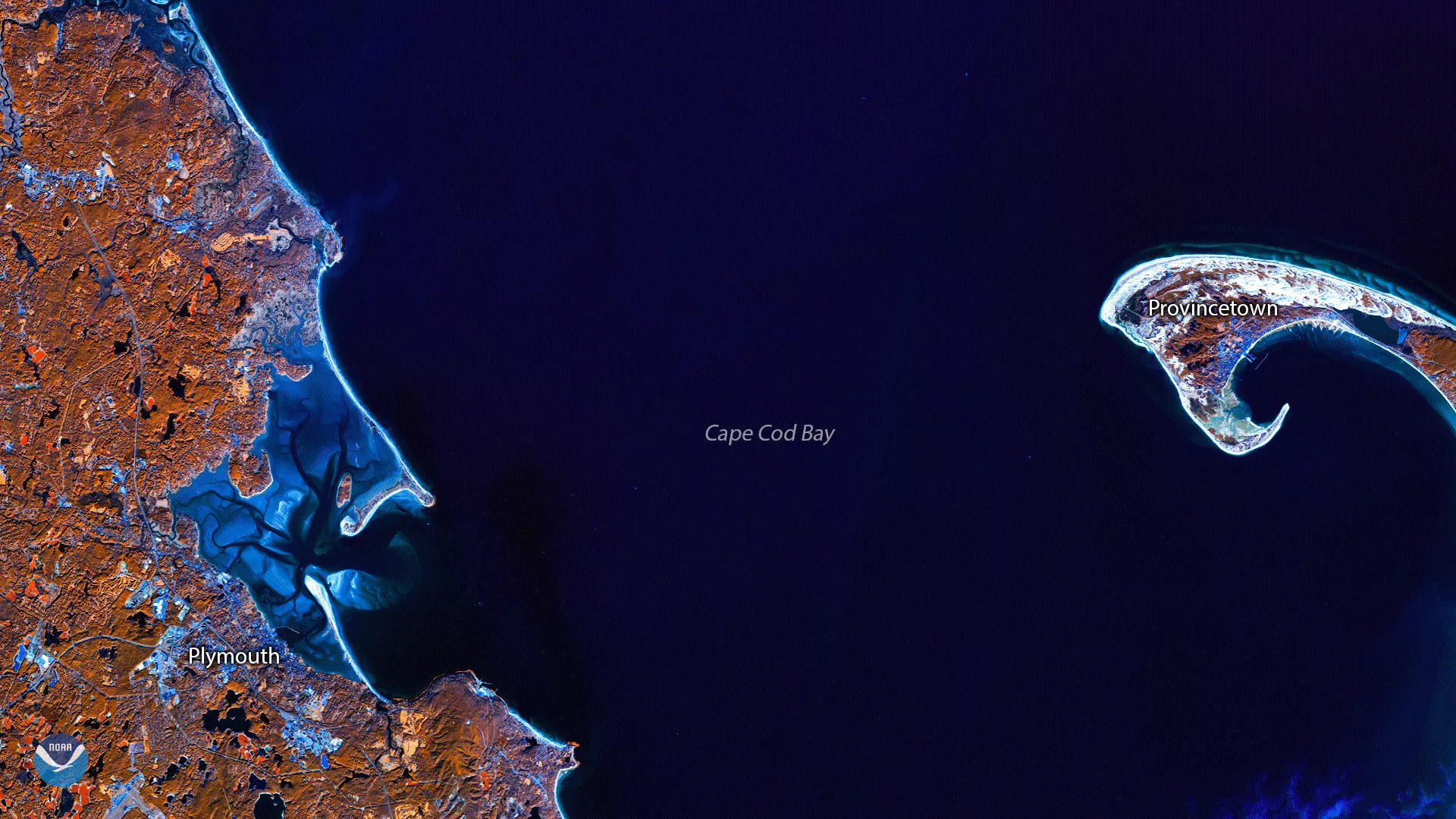Cape Cod bay and shorline