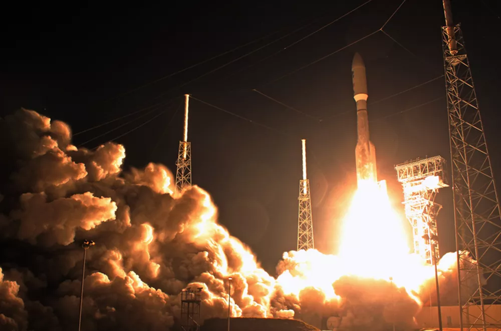 Image of a rocket with GOES-R launched.