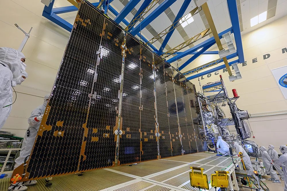 The GOES-U solar array fully deployed. 