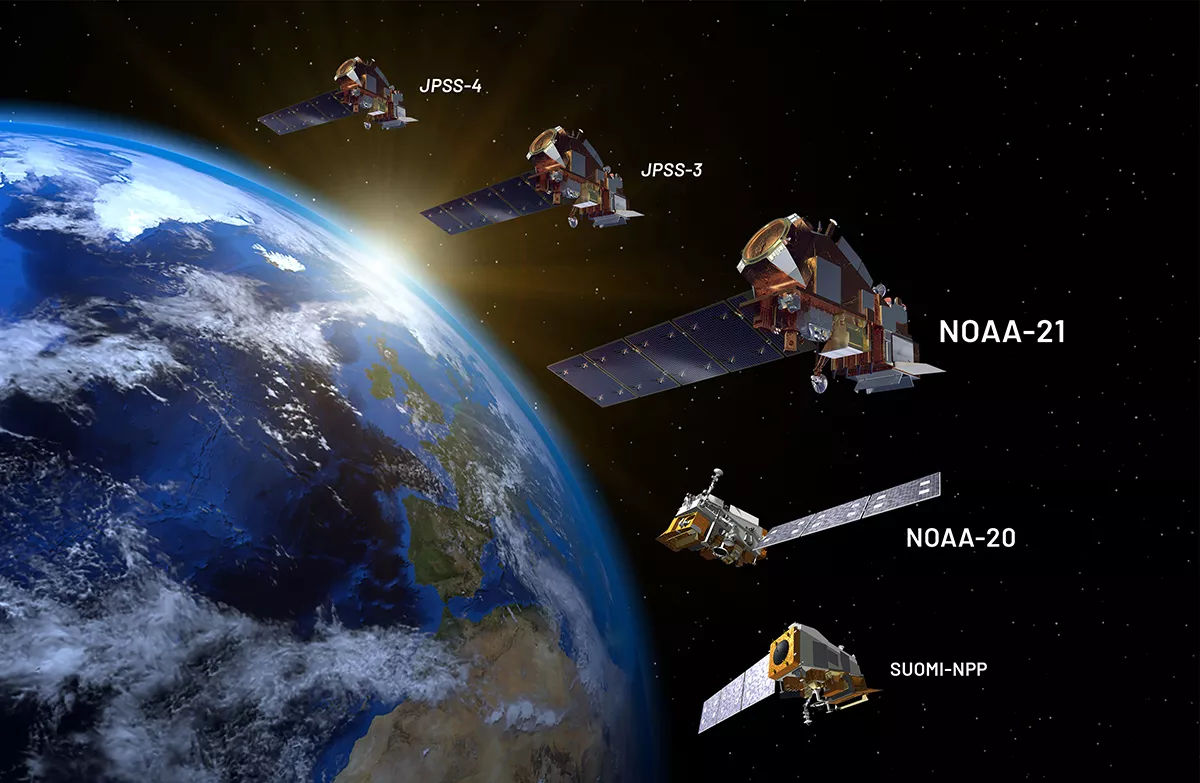 A artist rendering of the JPSS Program Satellites