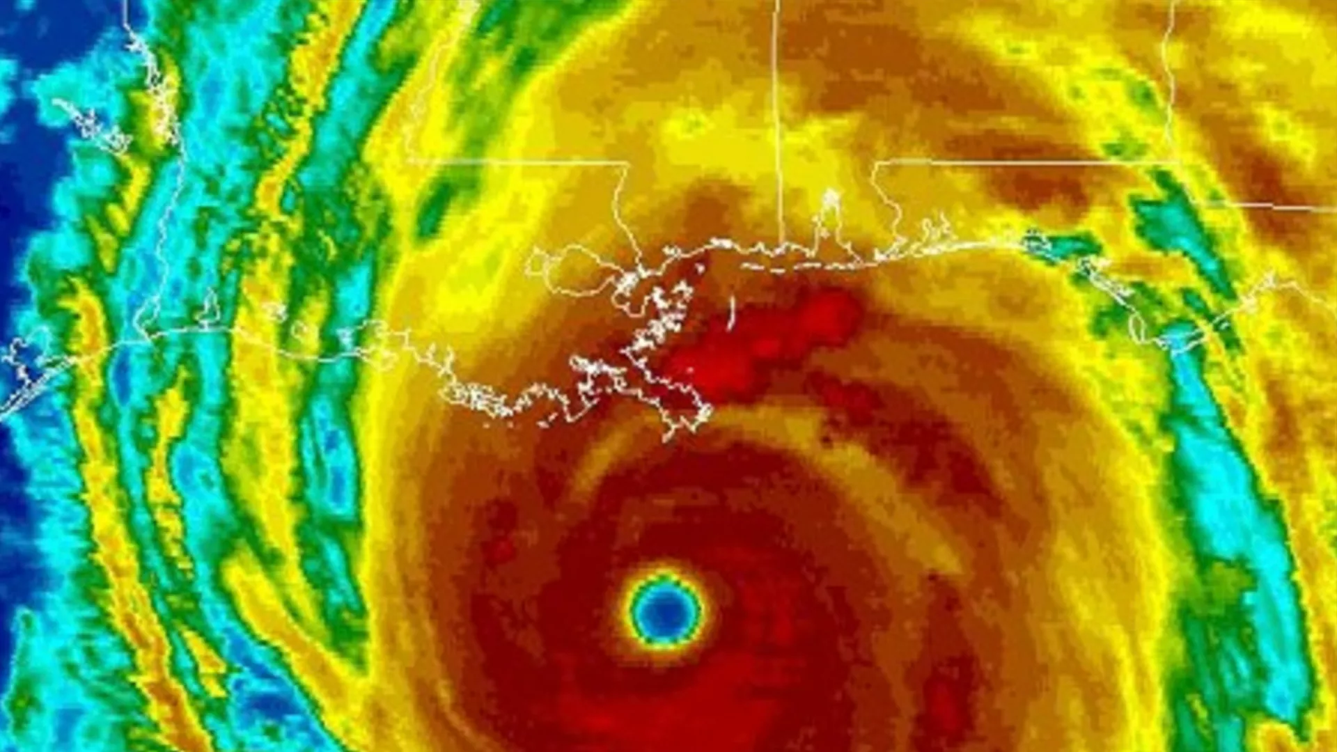 Infrared imagery of Hurricane Katrina taken in 2005.