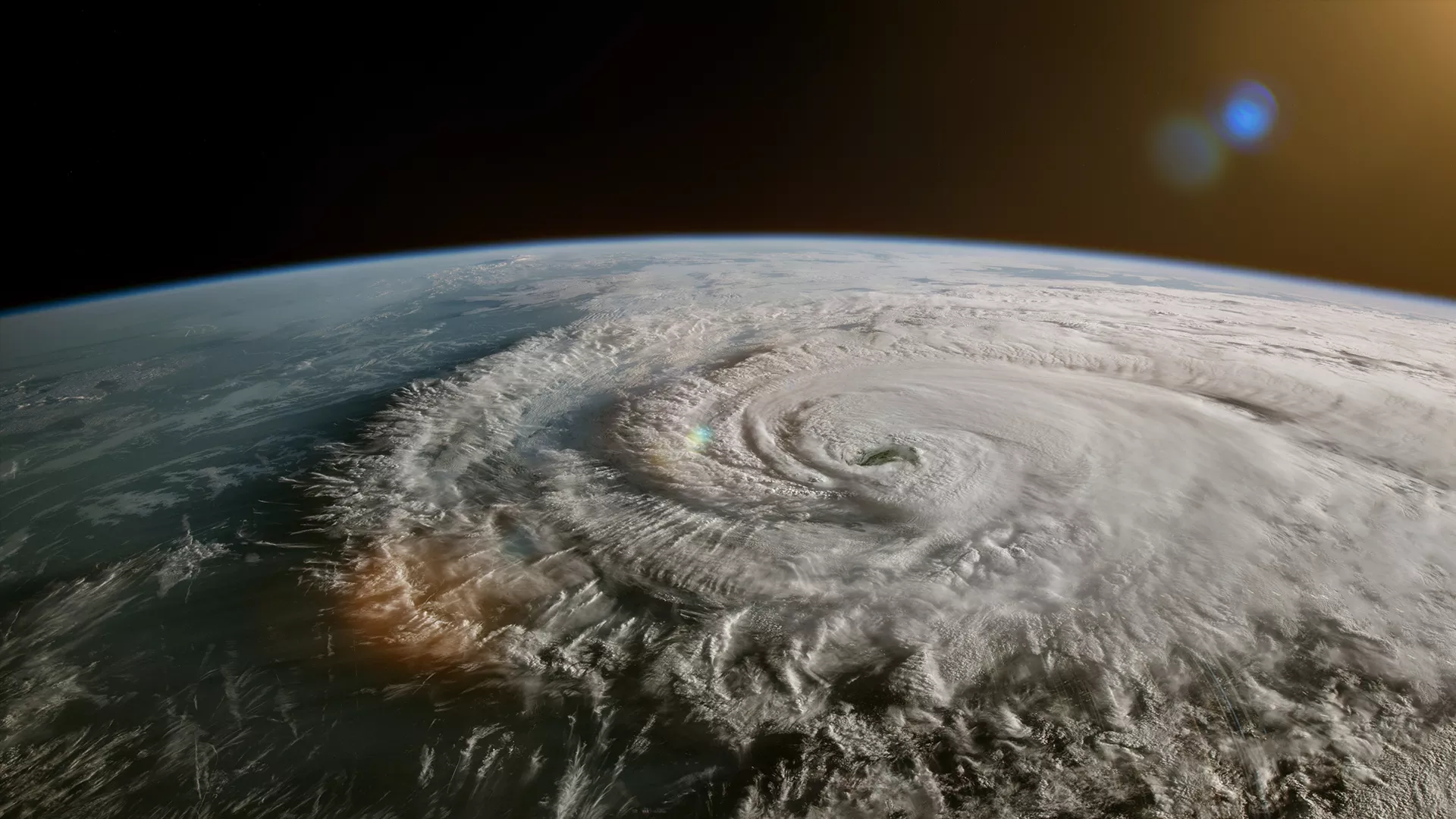 image of a cyclone from above the earth