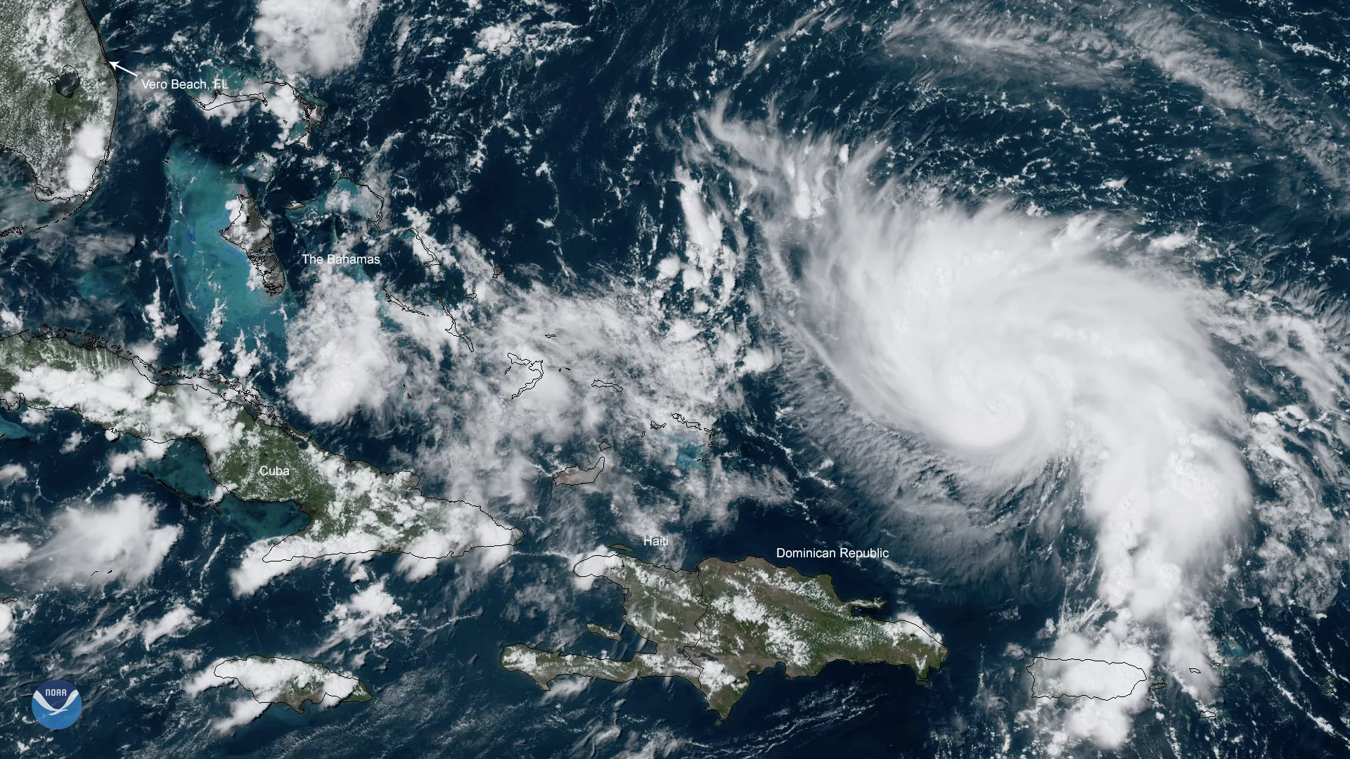 Category 1 Hurricane Dorian on Thursday, Aug. 29, 2019