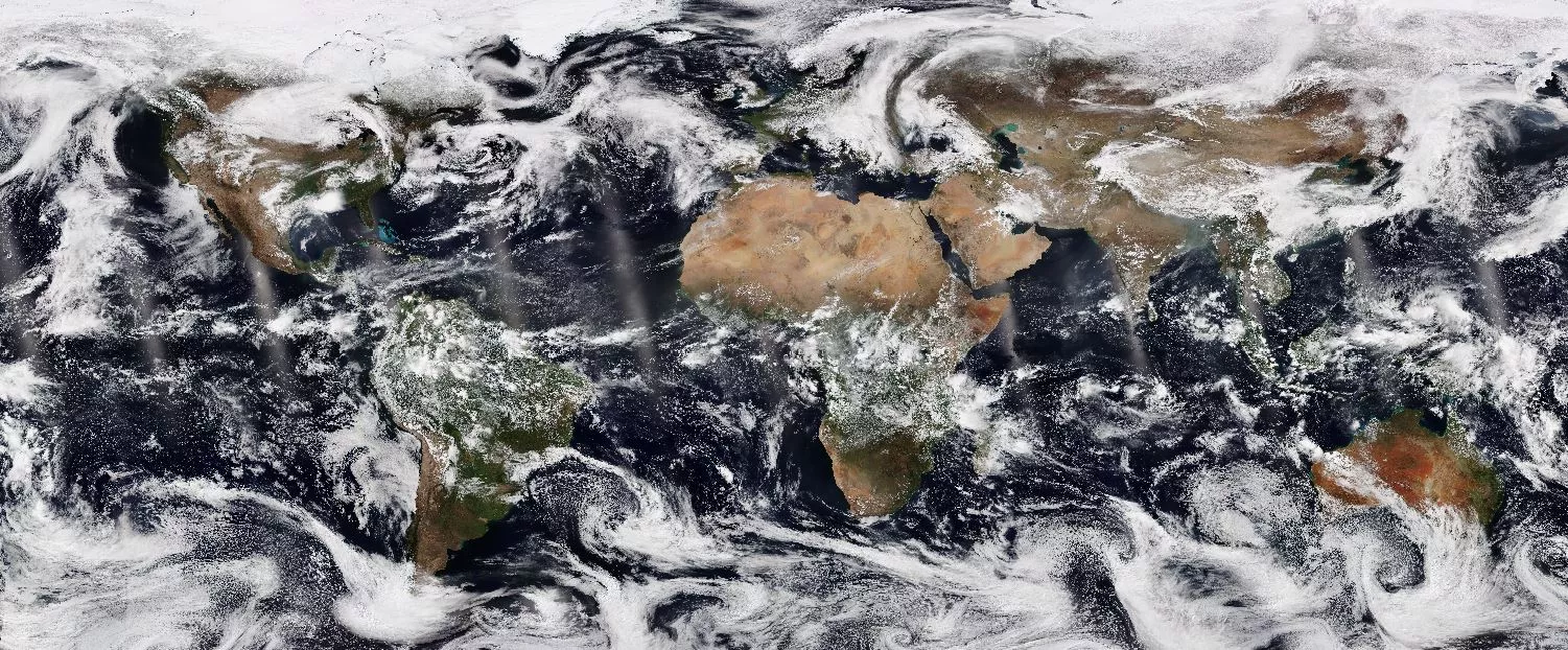 NOAA-20 rectangular projection of entire Earth, in True Color
