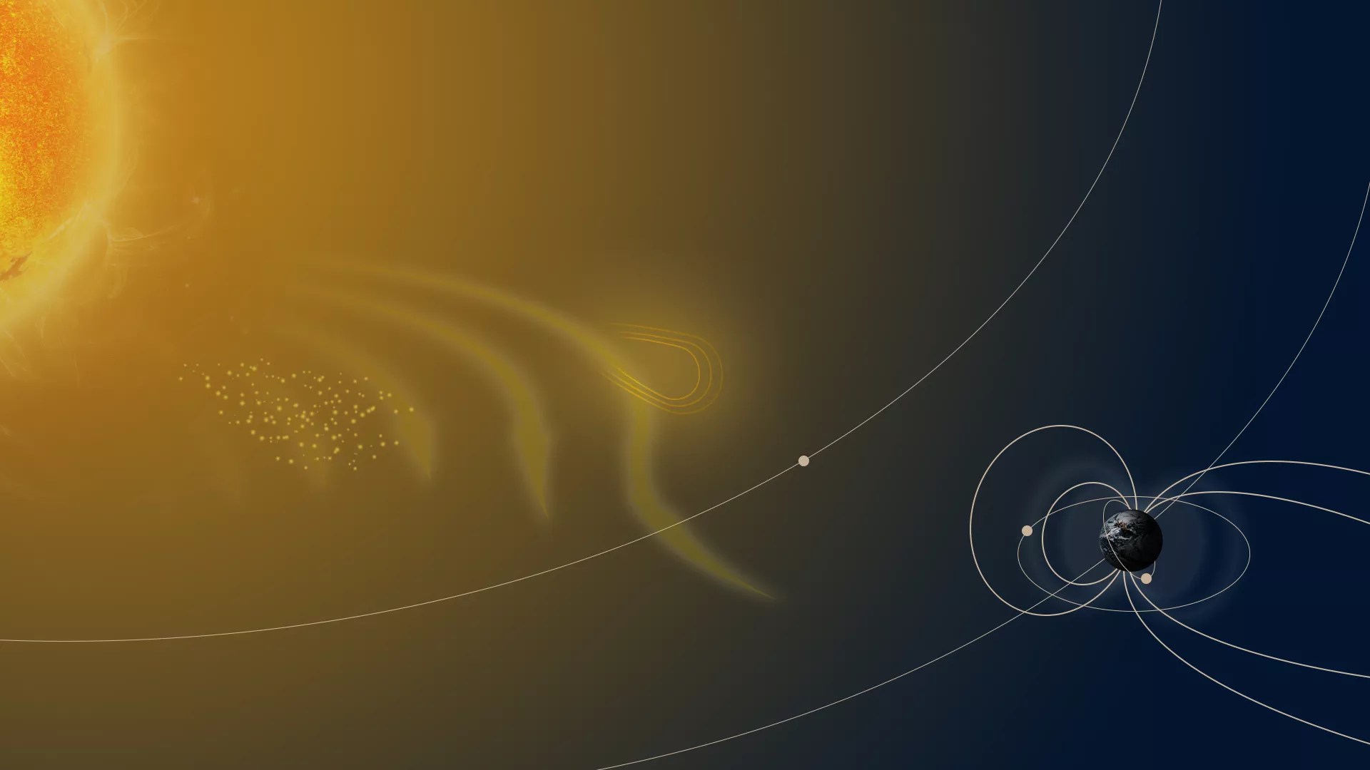 Artist rendering of the Earth's orbit around the Sun, along with related LaGrange points. 